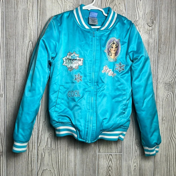 Youth Disney Frozen Bomber Jacket Size 6/7 - Picture 1 of 5